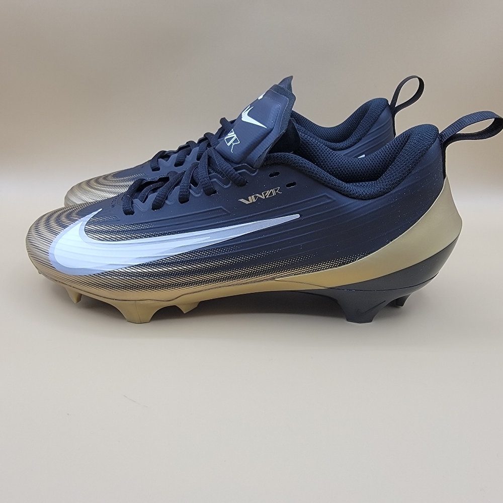Nike Vapor Speed 3 Black Gold White Football Cleats Men's Size 8.5 Low Top New